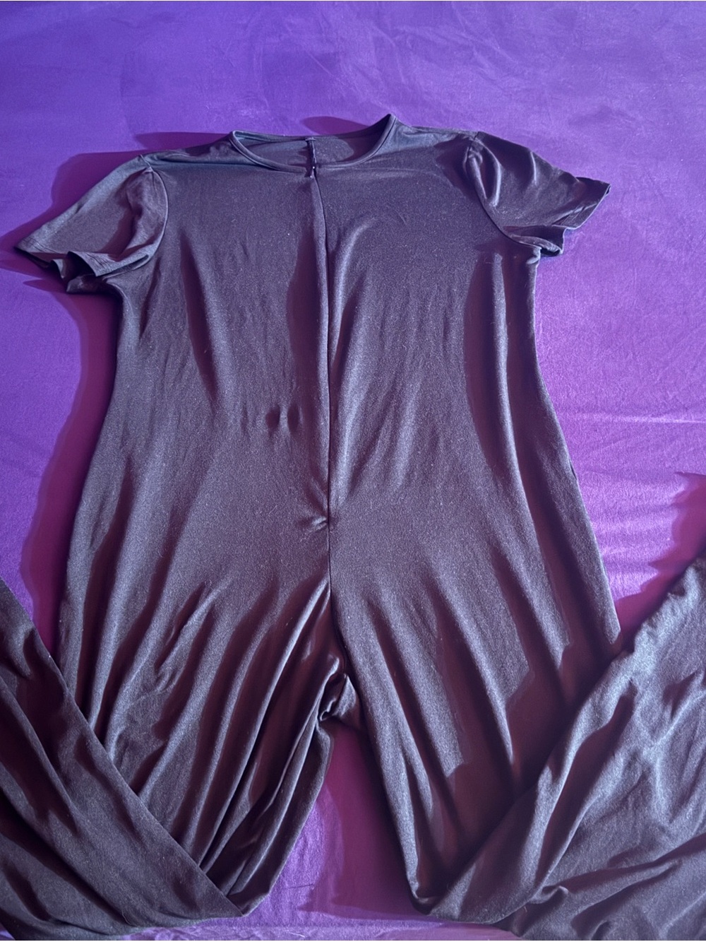Women’s Short-Sleeve One-Piece Romper Bodysuit - Purple